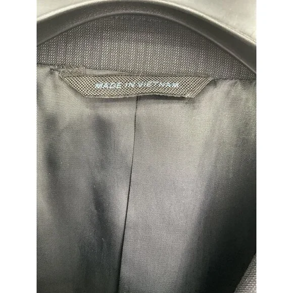 Marc Anthony Mens Gray Shadow Striped Suit Jacket 42R Wool Pants 36x32 - Picture 9 of 16